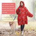 thumbnail image 4 of Red Butterfly Heart Flower Pattern Wearable Oversized Blanket,Wearable Blanket Hoodie for Adults,Cozy Hooded Blankets with Super Pockets,Super Warm Fuzzy Pullover for Women & Men, 4 of 6