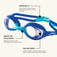 thumbnail image 4 of Gafas de natación FINIS Swimmies Learn to Swim para niños, color aguamarina y transparente, 4 of 7