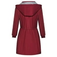 thumbnail image 6 of YDFCWXW Long Rain Coat for Women Packable Rain Jacket Womens Waterproof Raincoat Lightweight Hooded Windbreaker Trench Coat Red, S, 6 of 6