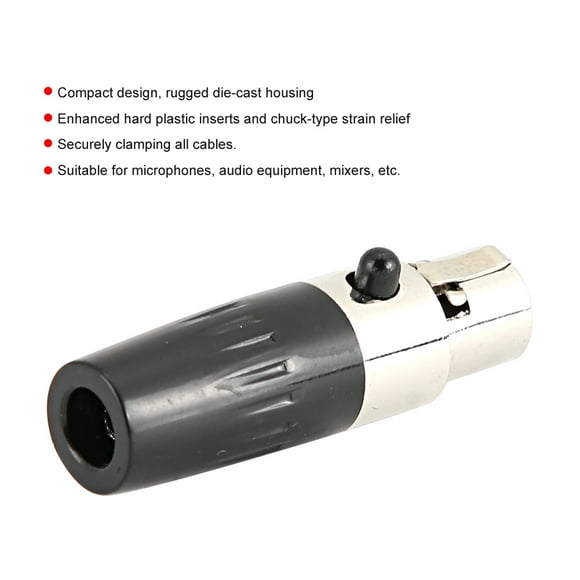 XLR Female Connector Enhanced Hard Plastic Inserts XLR Connector, Audio Connector, for Mixers Microphones