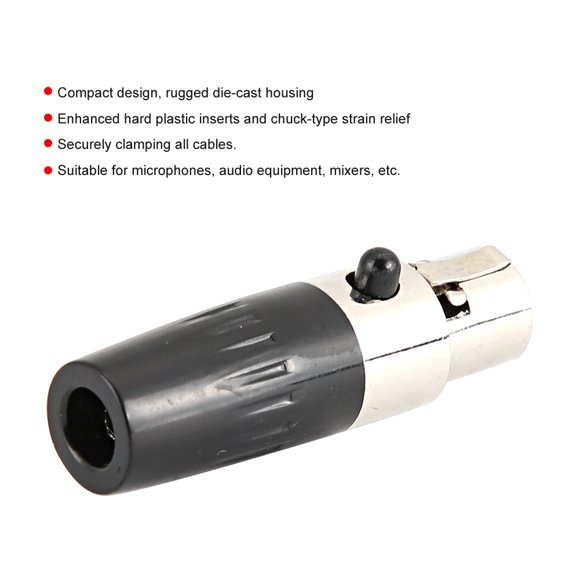 XLR Female Connector Enhanced Hard Plastic Inserts XLR Connector, Audio Connector, for Mixers Microphones