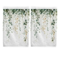 Leaves Hand Towels Set for Bathroom Cotton Face Towel Decorative 15.5x29.5 inch