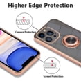 thumbnail image 3 of Electroplated Magnetic Ring Holder Case for iPhone 15 Pro, 360 Degree with Rotation Metal Anti-Drop Finger Ring Holder Magnet Car Holder Soft Slim Silicone Shockproof Cover - Black, 3 of 18