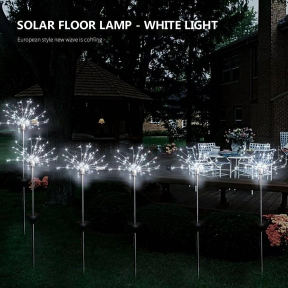 Fasiaou Garden Firework Lights Outdoor 8 Pack, 8 Modes, 90 LED Waterproof Copper Wire DIY Decorative Lights with Day and Night Sensor Control, for Yard Pathway Party Decor