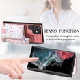 thumbnail image 4 of Allytech Galaxy S22 Ultra Case with Zipper Pocket & Cards Holder, Floral Slim Wallet Case for Girls Women Shockproof Stand Compatible with Car Mount Phone Case for Samsung Galaxy S22 Ultra -Pink, 4 of 9