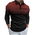 thumbnail image 2 of Blczomt Golf Polos Long Sleeve Casual Dress Red Polos Collared Button Mens Winter Clothes, 2 of 6