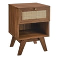 thumbnail image 1 of Modway Soma 1-Drawer Rattan MDF and Particleboard Nightstand in Walnut, 1 of 7