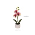 thumbnail image 3 of Planta artificial de orquídea falsa Phalaenopsis realista con maceta lastrada - Flor de seda realista para decoración de boda en la oficina en casa, 3 of 9