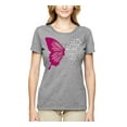 thumbnail image 2 of Wild Bobby Being Strong Is The Only Option We Have Butterfly Breast Cancer Awareness Women Graphic Tee, Heather Grey, X-Large, 2 of 6
