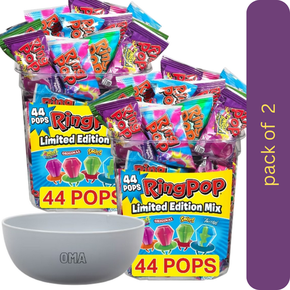 Ring Pop Variety Pack, 2 Pack, 0.5 oz., 44 pk with bowl by OMA