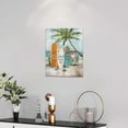 thumbnail image 2 of Summer Coastal Beach Wall Art Beach Palm Surfboard Bus Wall Decor Ocean Theme Print Painting Pictures Modern Home Artwork Decor for Bathroom Living Room Framed Ready to Hang 12"x16", 2 of 6