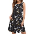 thumbnail image 2 of Ovzne Robes d'Été pour Femmes Robe Décontractée Ample d'Été Imprimée Sans Manches Col en V Ensemble Haut/chemise Grande Taille Robe Imprimée Liquidation, 2 of 7