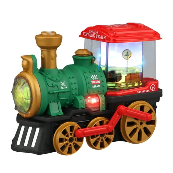 BESTSKY Christmas Train Electric Train Set Around the Christmas Tree, Train Toy Set with Track Locomotive Santa Claus Snowman Xmas Tree Music and Lights Christmas Gifts for Boys Girls