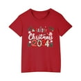 thumbnail image 4 of Zwiiyzr 3-14Y Toddler Boy Girls Christmas Shirts Short Sleeve Round Neck T-Shirt Christmas Graphic Tees Holiday Tops Toddler To Big Kids Red, 4 of 5