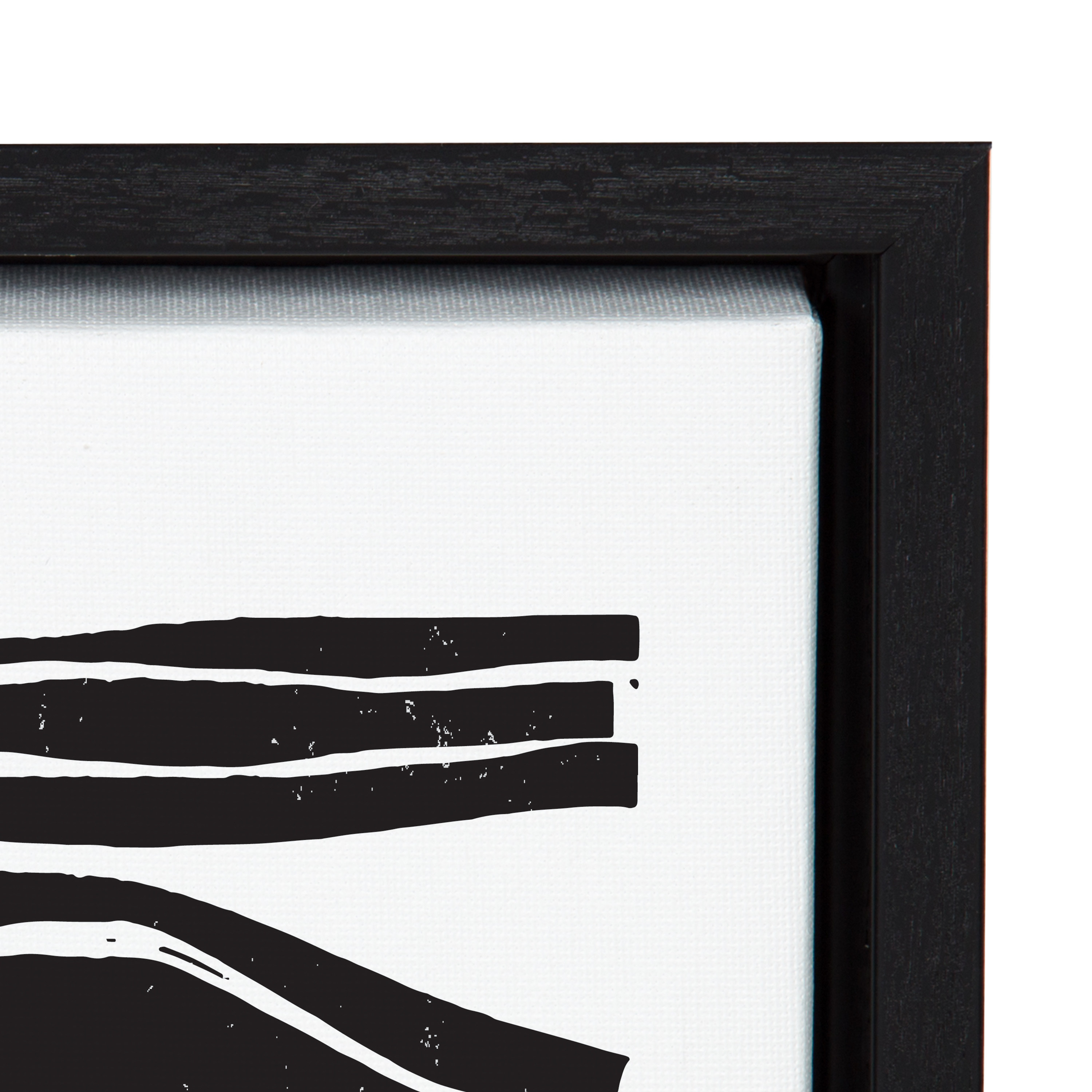 Kate and Laurel Sylvie Abstract Waves Framed Canvas Wall Art by Statement Goods 23x33 Black Modern Abstract for Wall