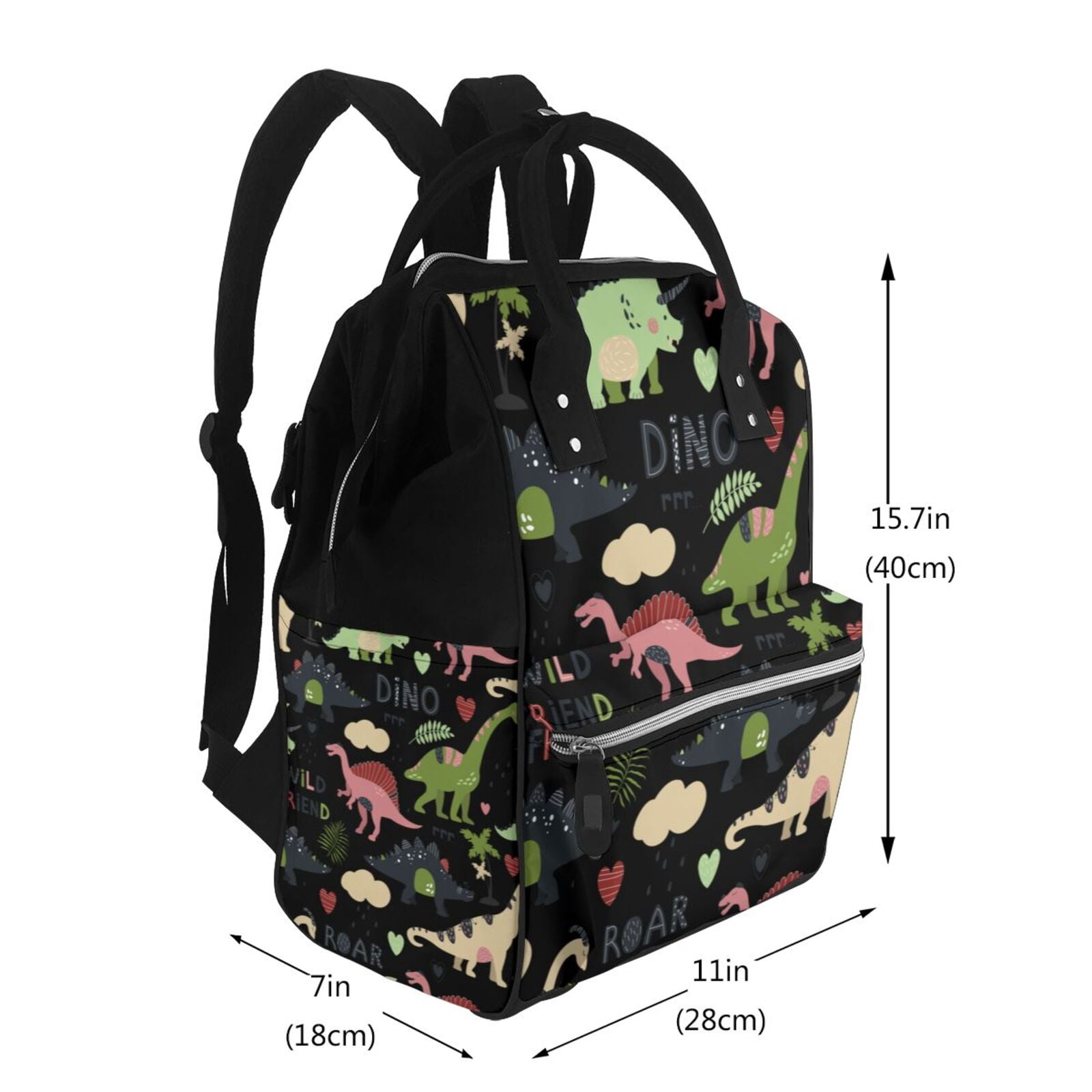 Xecao Cute Dinosaurs print Large Capacity Nappy Bag is a multi-functional waterproof travel backpack, perfect as a nursing bag or mummy backpack for women