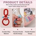 thumbnail image 3 of Uxcell 2.2" Swivel Snap Hooks with Key Rings, 2Pcs Double Opening Metal Oval Swivel Spring Clasp Clip with O Ring for DIY Crafts Jewelry Lanyard Making, Pink, 3 of 6
