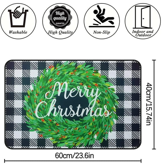 Uutvery Extra Large Christmas Door Mat Non Slip Washable Entrance Rug Machine Washable Holiday Decor For Kitchen Bedroom Living Room Indoor Floor Decor
