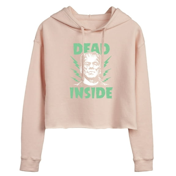 Classic Monsters - Frankenstein - Dead Inside - Electrified - Juniors Cropped Pullover Hoodie