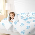 thumbnail image 3 of Erosebridal Cartoon Ribbon Bedding Comforter Set 7pcs for Kid, Butterfly Knot Queen Bedding Sets, White Blue, 3 of 7