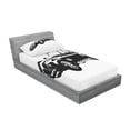 thumbnail image 3 of Ambesonne Vintage Fitted Sheet & Pillow Sham Set, Classic Car Silhouette, Queen, Black White, 3 of 3