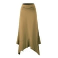 thumbnail image 2 of Doublju Women's Flowy Handkerchief Hemline Midi Skirt (Plus Size Available), 2 of 4