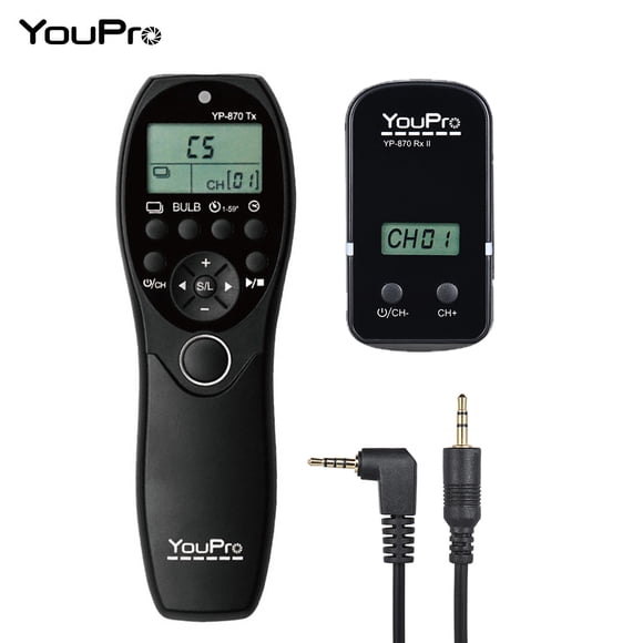YouPro YP-870 II 2.4G Wireless Remote Control LCD Timer Shutter Release Transmitter Receiver 32 Channels for Panasonic DMC-FZ50 DMC-FZ50K DMC-FZ50S GH5 GH4 GH3 GX8 GX7