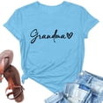 thumbnail image 4 of Delayuji Grandma Shirts for Women Shirt Heart Printed Casual Short Sleeve Tee Top Blue Xxl Polyester,Spandex Short Sleeve Shirts for Women, 4 of 5