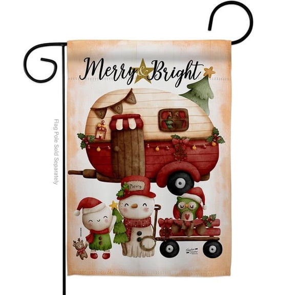 Angeleno Heritage G130302-BO 13 x 18.5 in. Winter Camping Bright Garden Flag for Wintertime Christmas Double-Sided Decorative Vertical Flags & House Decoration Banner Yard Gift