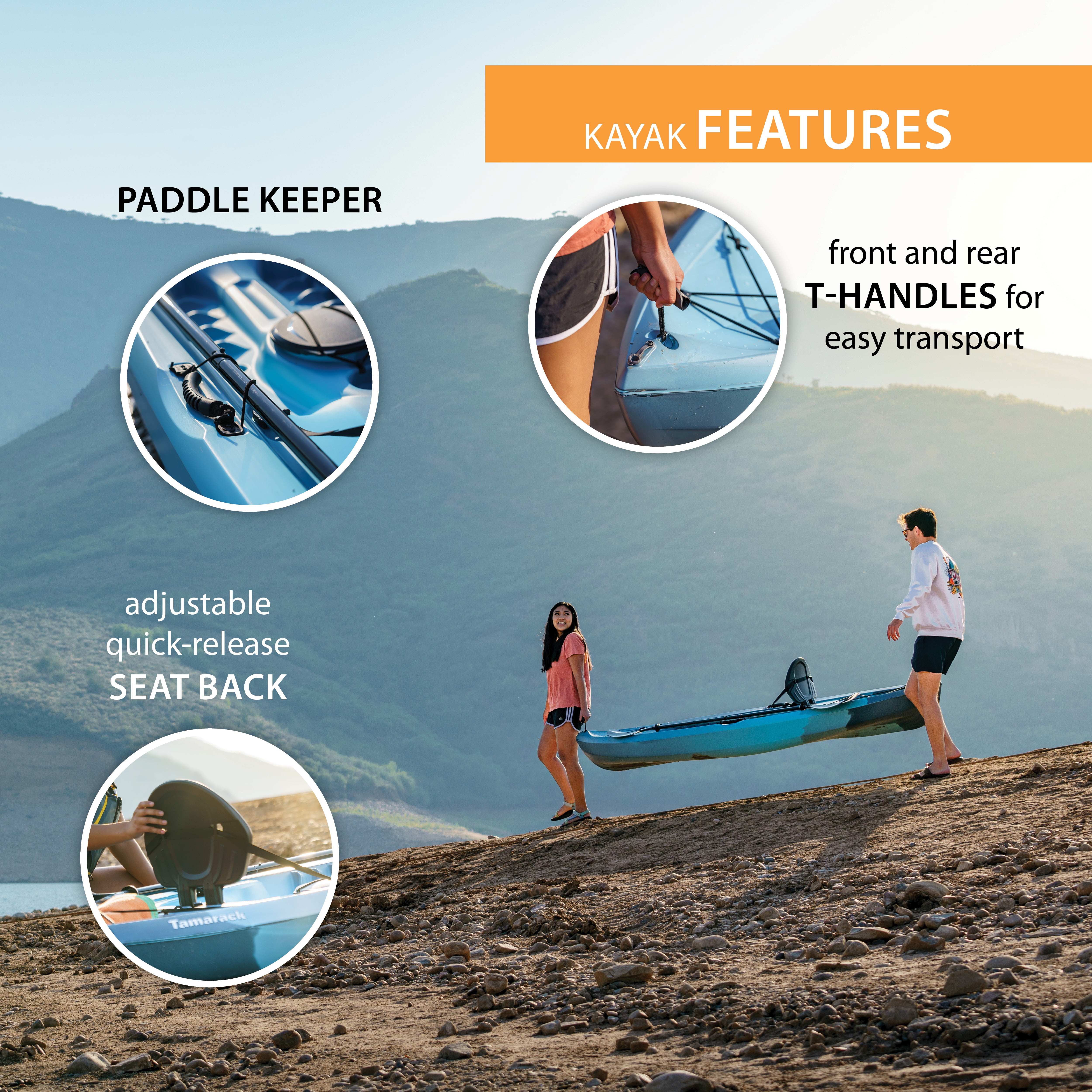 Lifetime Tamarack Angler 10 ft Sit-On-Top Fishing Kayak with Paddle, Arctic Fusion, 2 Pack (91144)
