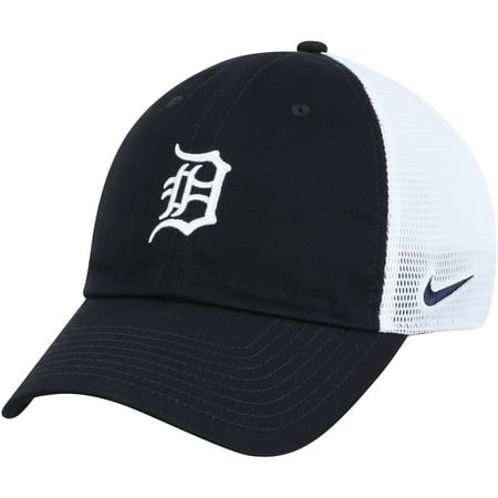 Nike Stretch Hat - Detroit Tigers Nike Heritage 86 Team Trucker Adjustable Hat - Navy/White - OSFA