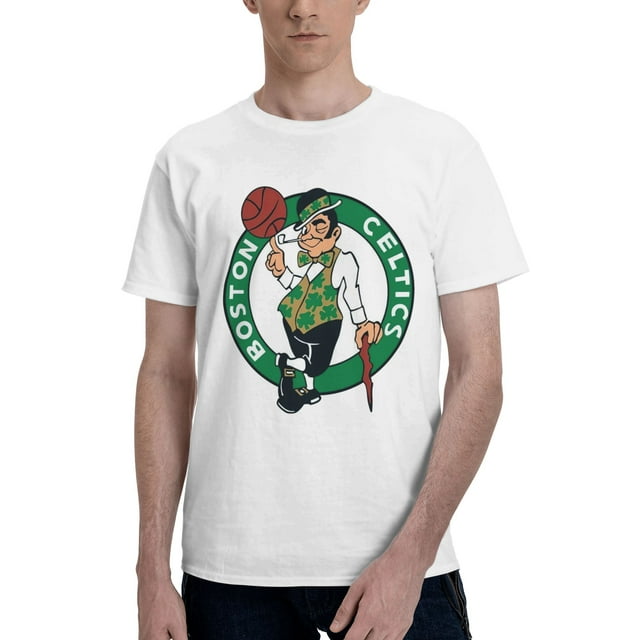Boston Celtics Fashion Men'S Basic Short Sleeve T-Shirt White Medium