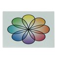 thumbnail image 1 of Rainbow Cutting Board, Flower of Life Design with Colorful Petals Eastern Chinese Feng Shui Themed Design, Decorative Tempered Glass Cutting and Serving Board, Small Size, Multicolor, by Ambesonne, 1 of 1