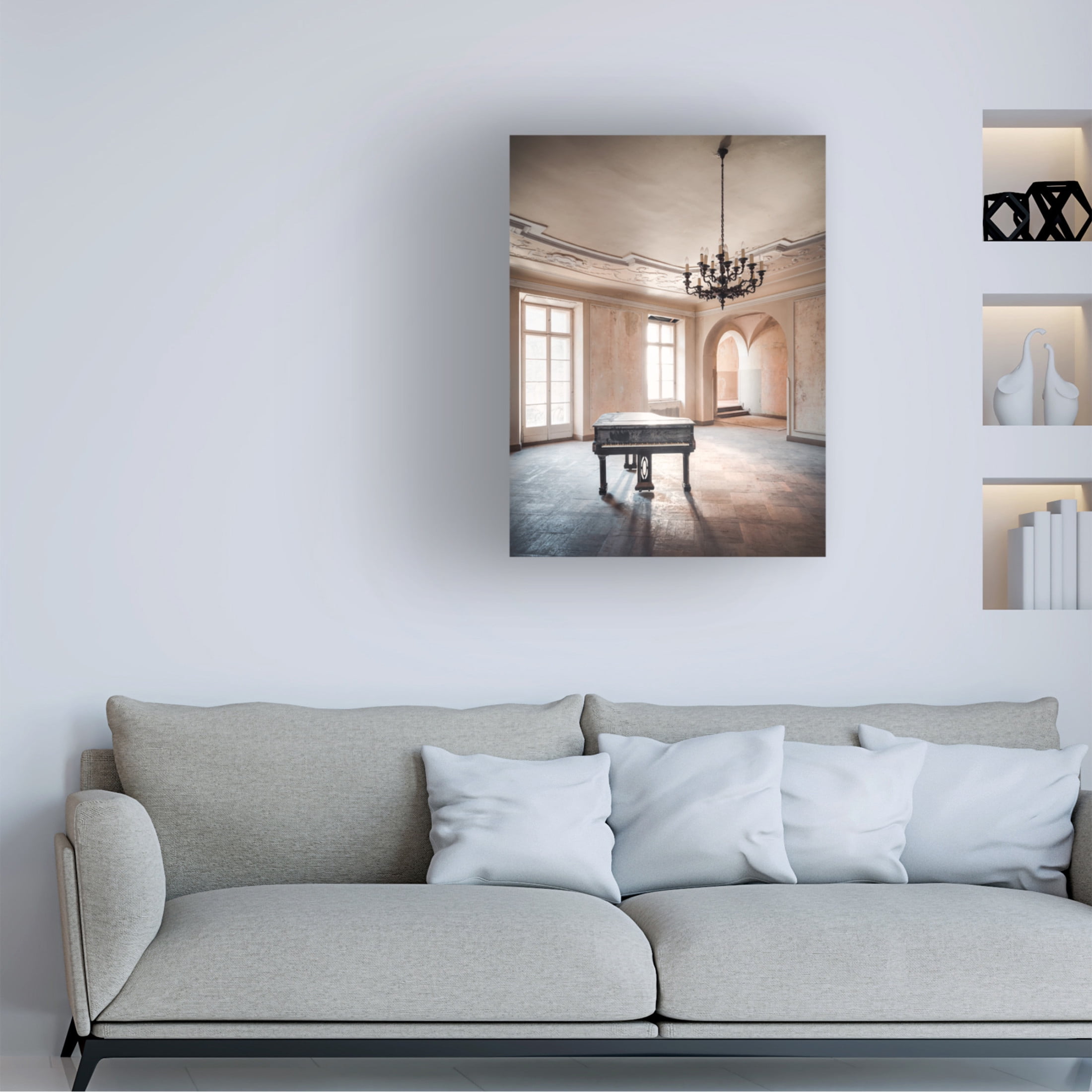 Trademark Fine Art Roman Robroek  Piano in an Abandoned Castle Canvas Wall Art