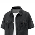 thumbnail image 4 of Kalauyu Short Sleeve Button Down Shirts for Men Turn Down Collar with Chest Pocket Lightweight Quick Dry Outdoor Work Shirts, 4 of 5