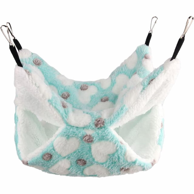 Small Pet Double Layered Hanging Hammock Suspended Warm Plush Sleeping Bag R4
