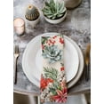 thumbnail image 2 of Cardinal Bird Cloth Napkins Set of 8 Reusable Dinner Napkins, Pine Cones Poinsettia Berry Floral Beige Cocktail Napkin Washable Table Napkins for Wedding/Holiday Party/Baby Shower 20"x20", 2 of 7