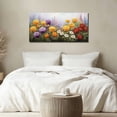 thumbnail image 6 of Colorful Wildflower Floral Wall Art, Purple Yellow Red Poppy Daisy Flower Field Landscape Canvas Picture, 40x20 Inch Botanical Nature Artwork for Living Room Bedroom Home Decor, 6 of 9