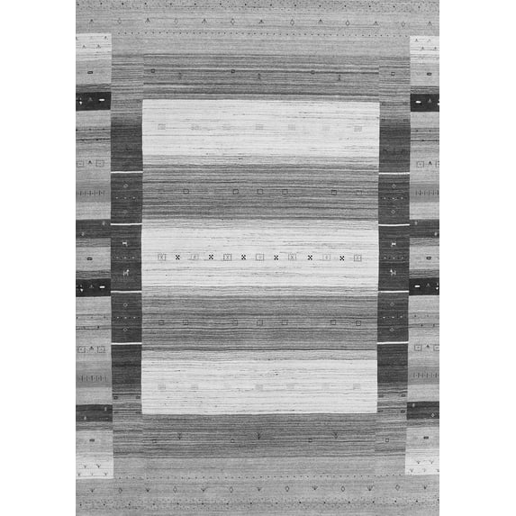 Ahgly Company Indoor Rectangle Abstract Gray Contemporary Area Rugs, 2' x 5'