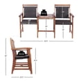 thumbnail image 4 of Aimee Lii 2-Seat Patio Rattan Acacia Wood Chair with Coffee Table, Modern Patio Furniture, 4 of 7