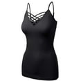 thumbnail image 2 of Women's Lattice Triple Criss-Cross Seamless Cami Long Ttank tops., 2 of 4