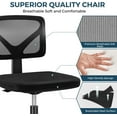 thumbnail image 4 of EcoNesxp Unique Design High Quality Black Mid Back Armless Ergonomic Mesh Lumbar Support Height Adjustable Swivel Task Rolling Modern Wheels Home Office Computer Desk Chair, 4 of 5