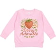 thumbnail image 2 of Inktastic Berry Adorable Strawberry Floral Design Toddler Sweatshirt, 2 of 4