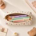 thumbnail image 7 of Beautynvta Floral Printed Pencil Pouches, Quilted Zippered Stationery Bags, Large Capacity Makeup Organizer Cases for Office and Travel, 7 of 7