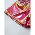 thumbnail image 5 of YONGHS Girls Shiny Metallic Shorts Hot Pants Disco Dance  Party Performance Costumes Red 13-14, 5 of 7