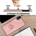 thumbnail image 6 of Fit for Apple iPhone XR Case with Card Pocket 360° Rotatable Ring Holder Kickstand, Shockproof Drop Resistant PU Leather Soft TPU Back Protective Phone Case For iPhone XR, Pink, 6 of 8
