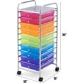 thumbnail image 3 of YYEAN 10 Drawer Rolling Storage Cart Scrapbook Paper Office School 15"D x 13"W x 34"H-Multicolor, 3 of 11