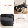 thumbnail image 6 of 138.6" U Shaped Modern Modular Sectional Curved Sofa with Ottoman, Minimalist Style Comfy Cloud Couch for Living Room Apartment, No Assembly Required Boneless Couches (Black,Right Facing Chaise), 6 of 7