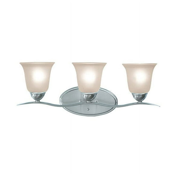 Woodbridge Lighting Beaconsfield 3-light Glass Bathroom Light in Satin Nickel