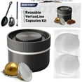 thumbnail image 1 of NOBRAND-Reusable Pods Kit for Nespresso Vertuo, Refillable Coffee Pods with 100pcs Aluminum Covers Foil Seals Lids for VertuoLine Capsules, Compatible for VertuoPlus Espresso Machine (Pods not includ, 1 of 4